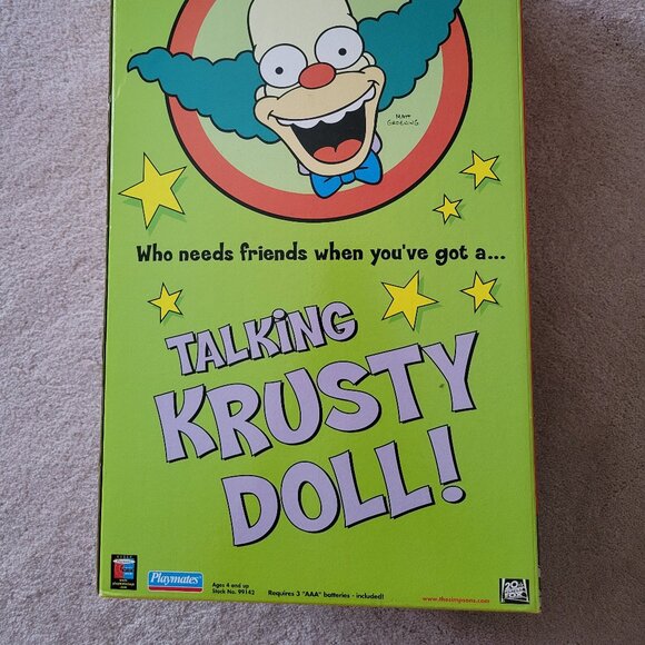 NEW Talking Krusty Doll The Simpsons Treehouse of Horrors Vintage NWT Playmates - Picture 12 of 13